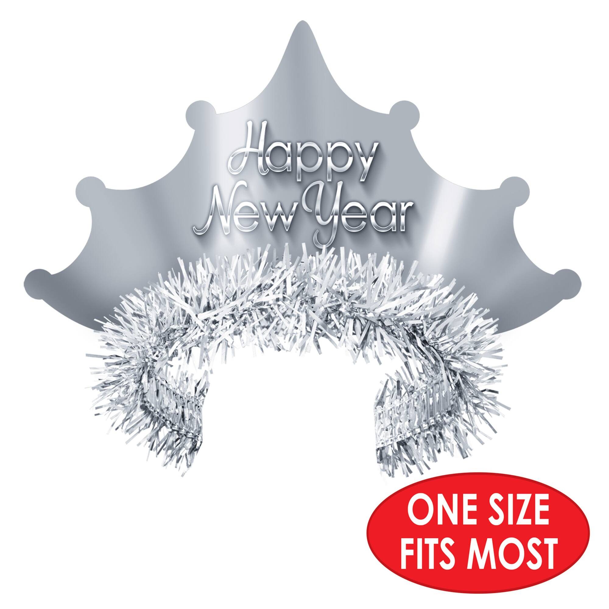 Beistle Adult Silver New Year Tiaras, 50ct.
